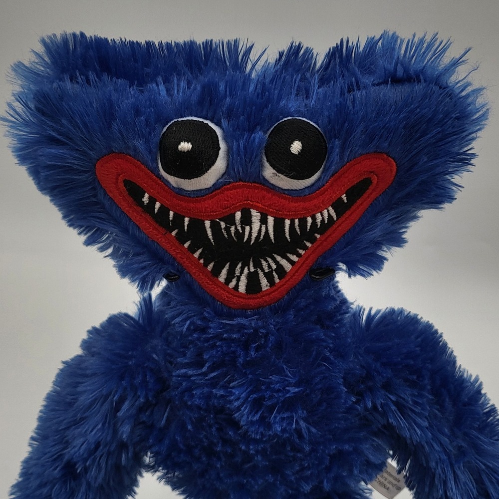 Huggy Wuggy Spooky Creepy Blue Monster Plush Stuffed Animal 14"